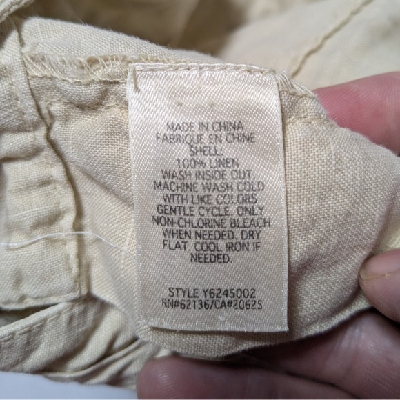 GUESS JEANS Linen Bermuda Shorts Natural Beige - Women Small - Picture 7 of 16